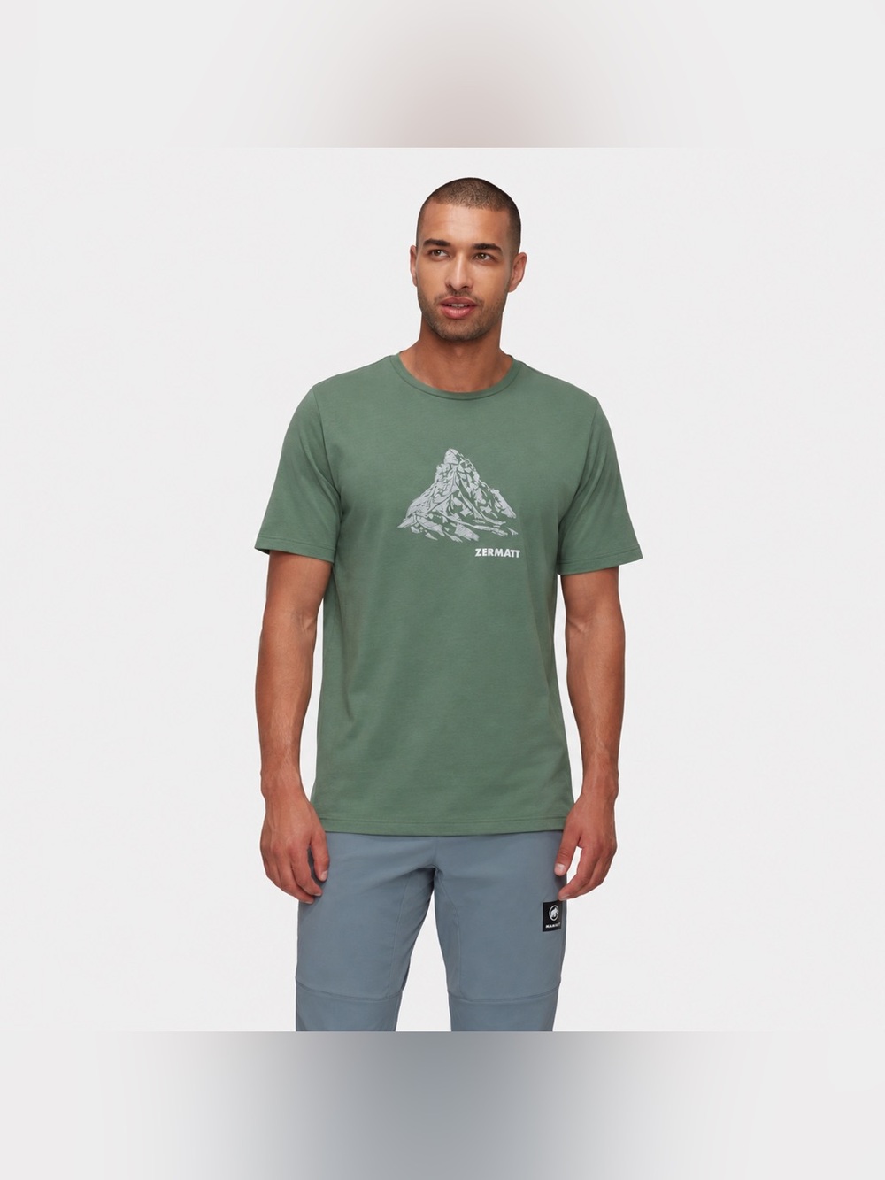 Mammut Men’s Crewneck Short Sleeve Tee Shirt Green Graphic T Size Small 1164